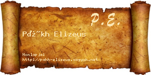 Pákh Elizeus névjegykártya